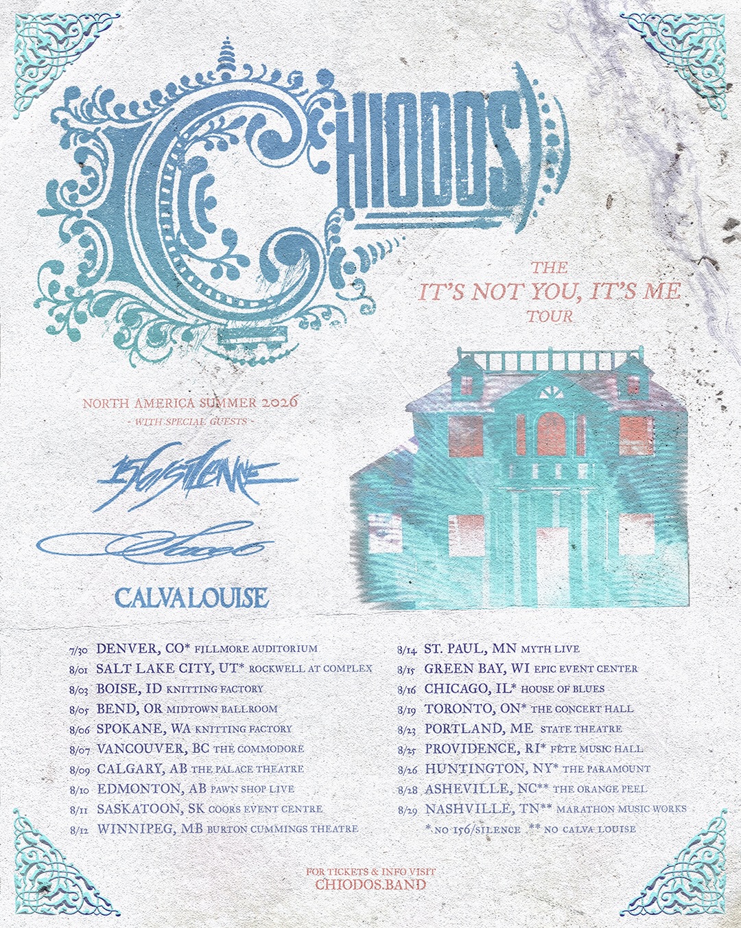 Chiodos Its Not You Its Me Tour Poster 2026